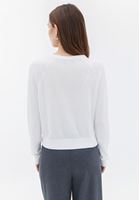 Women Cream V-Neck Knitwear Sweater