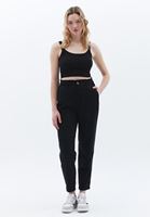 Women Black Ultra High Rise Baggy Fit Pants