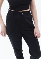 Women Black Ultra High Rise Baggy Fit Pants