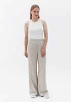 Women Beige Mid Rise Wide Leg Pants