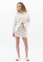 Women Cream Crochet Mini Skirt