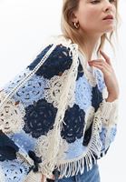 Bayan Çok Renkli Nakışlı Crop Bluz