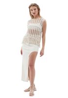 Women Cream Crochet Blouse with Tassel Detail