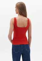 Women Red Stretch Square Neck Singlet