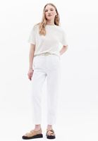 Women White Ultra High Rise Mom Fit Pants