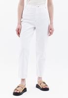 Women White Ultra High Rise Mom Fit Pants