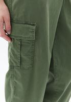 Women Khaki High Rise Pants with Cargo Pockets