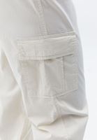 Women Cream High Rise Pants with Cargo Pockets