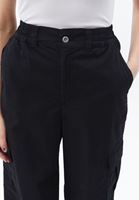 Women Black High Rise Pants with Cargo Pockets