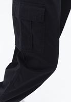 Women Black High Rise Pants with Cargo Pockets