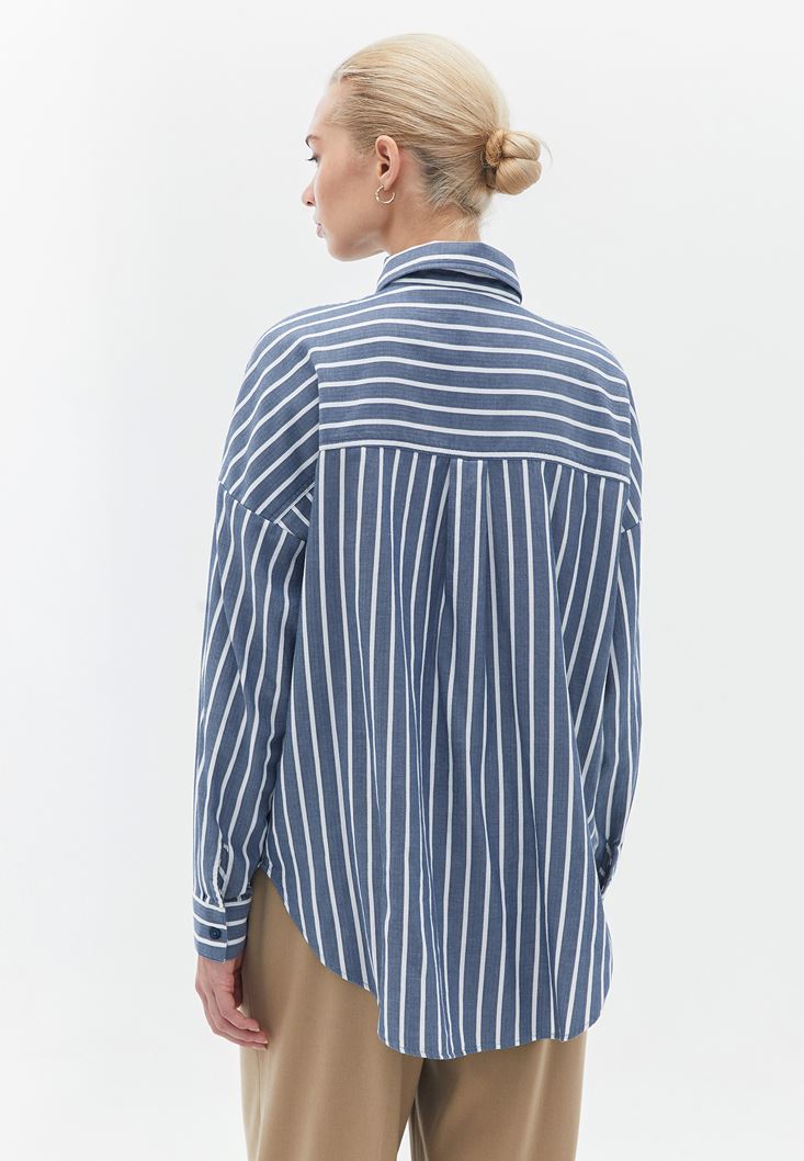 Women Mixed Cotton Oversize Shirt