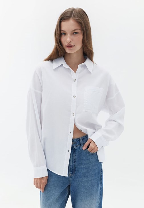 Oversize Gömlek ve Wid-Leg Pantolon Kombini