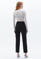 Women Black High Rise Straight Fit Pants