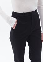 Women Black High Rise Straight Fit Pants