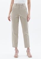 Women Beige High Rise Straight Fit Pants