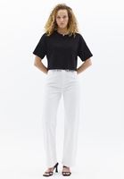 Women Black Cotton Crop Tshirt with Neckline Detail