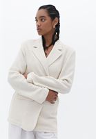 Women Beige Cotton Blended Blazer