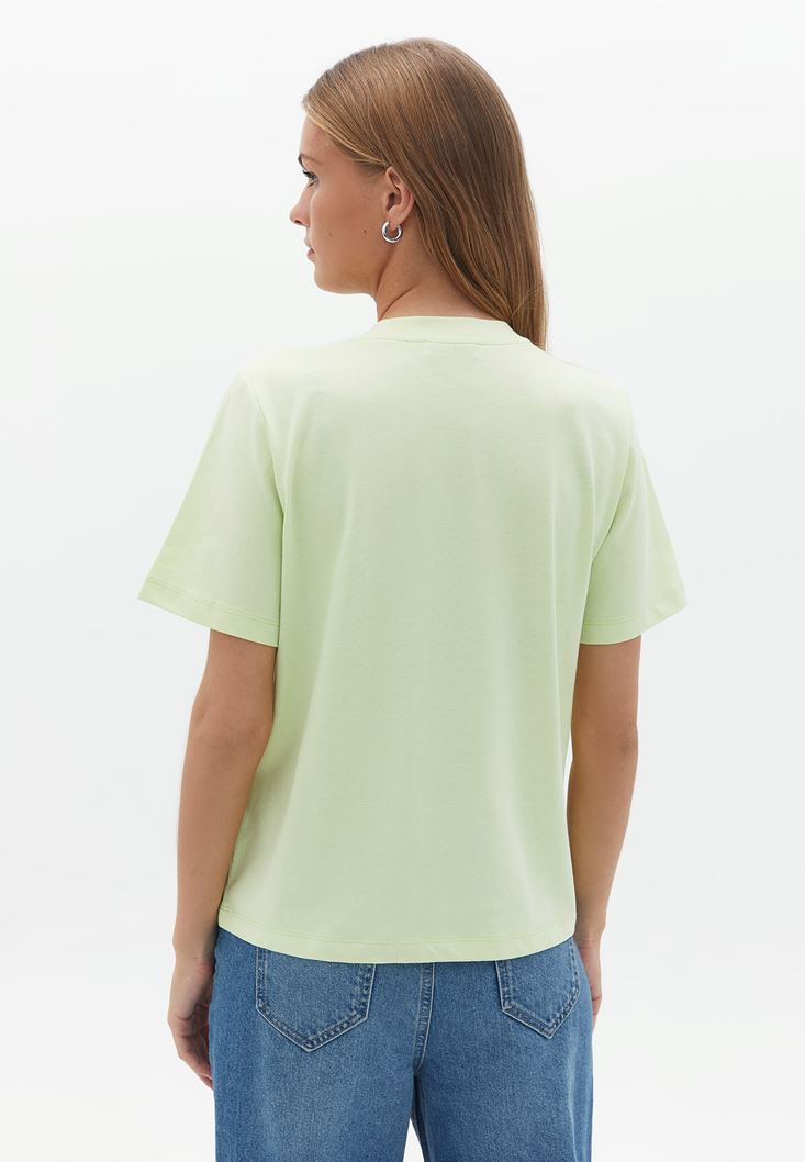 Women Green Cotton Oversize Tshirt