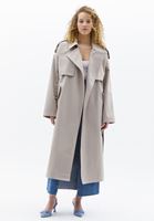 Women Beige Trenchcoat with Belt Detail