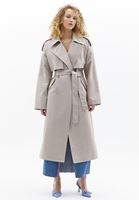 Women Beige Trenchcoat with Belt Detail