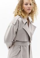 Women Beige Trenchcoat with Belt Detail