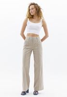 Women Beige Mid Rise Wide Leg Pants