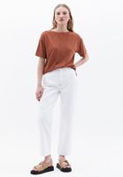 Women White High Rise Straight Fit Pants