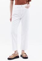 Women White High Rise Straight Fit Pants