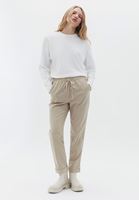 Women Beige High Rise Carrot Fit Pants