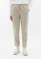 Women Beige High Rise Carrot Fit Pants