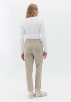 Women Beige High Rise Carrot Fit Pants