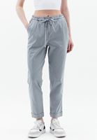 Women Grey High Rise Carrot Fit Pants