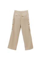 Women Beige Mid Rise Pants with Cargo Pockets