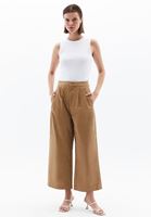 Women Brown Ultra High Rise Straight Fit Pants