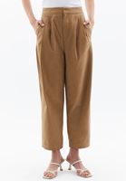 Women Brown Ultra High Rise Straight Fit Pants