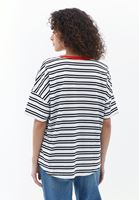 Bayan Çok Renkli Pamuklu Oversize Tişört