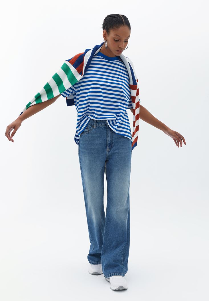 Women Mixed Cotton Oversize Tshirt
