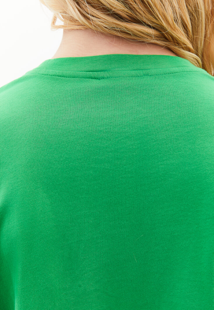 Women Green Cotton Oversize Tshirt