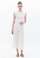 Women Beige High Rise Culotte Pants