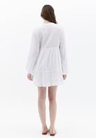 Women White Mini Dress with Puff Sleeves