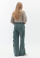 Women Green High Rise Cargo Pants