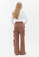 Women Brown High Rise Cargo Pants