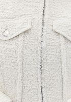 Women Cream Crop Jacket with Zipper Closure