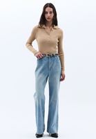 Women Blue High Rise Wide Leg Pants