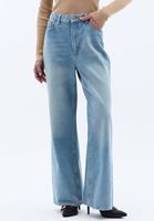 Women Blue High Rise Wide Leg Pants