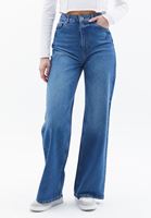 Women Blue High Rise Wide Leg Pants