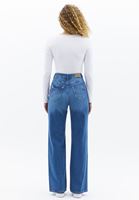 Women Blue High Rise Wide Leg Pants