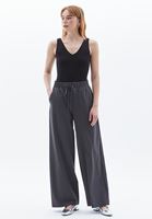 Women Grey High Rise Wide Leg Pants