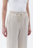 Women Beige High Rise Wide Leg Pants