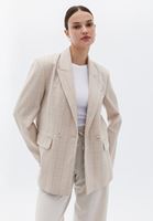 Bayan Bej Oversize Blazer Ceket